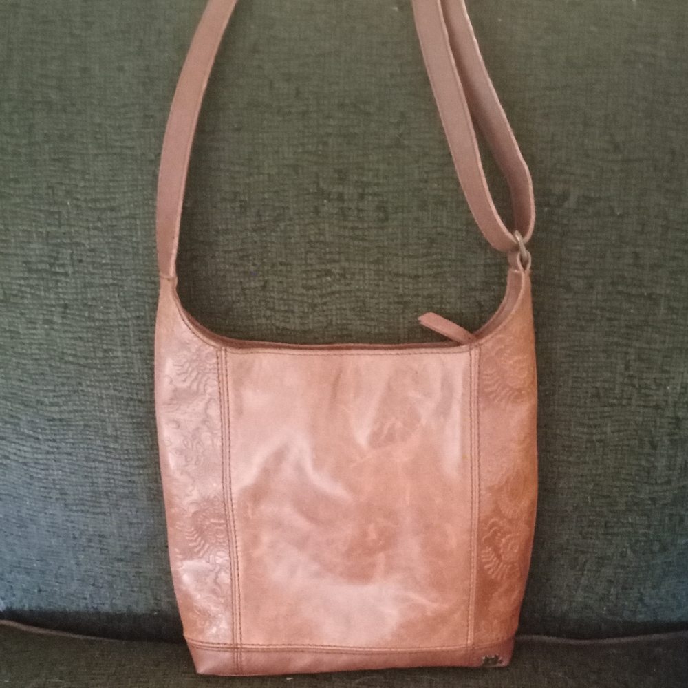 The Sak Gently Used Women's De Young Brown Leather Bag, Approximately 10 X 11